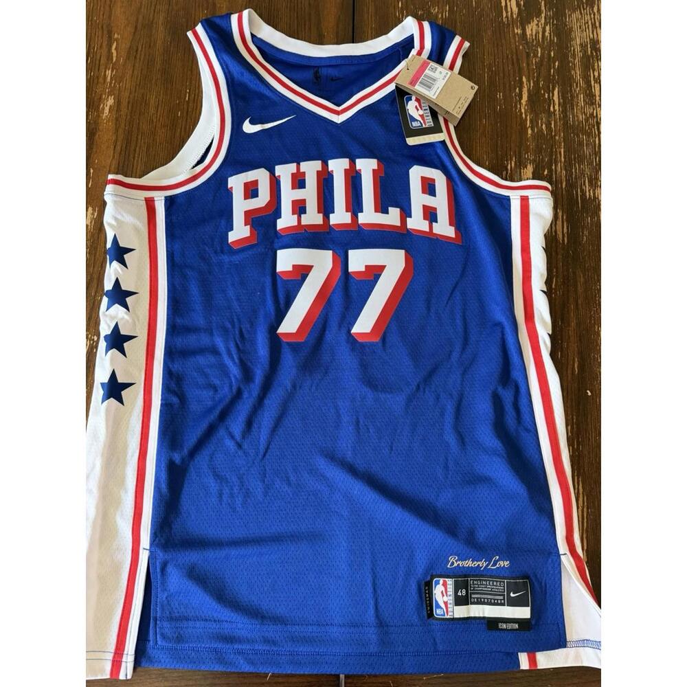 Nike VJ Edgecombe Royal Philadelphia 76ers Swingman Icon Jersey Size L NEW
